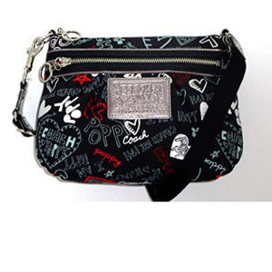 Coach Poppy Graffiti Hearts Swingpack Crossbody